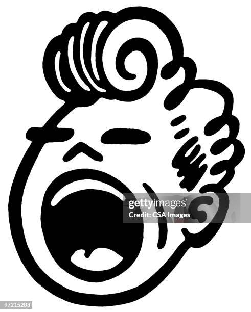 stockillustraties, clipart, cartoons en iconen met yelling - dynamic portrait