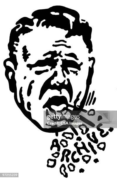 stockillustraties, clipart, cartoons en iconen met archive sneeze - misselijkheid