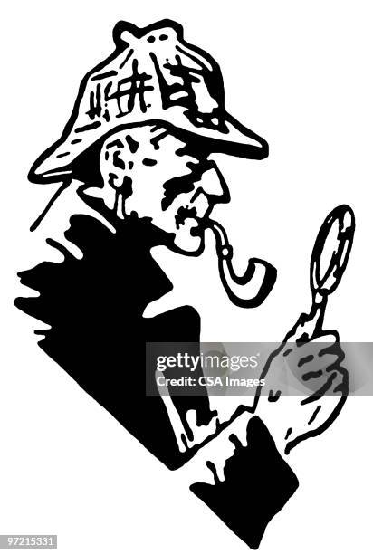 sherlock holmes - coat check stock illustrations