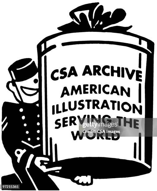csa archive - guy carrying boxes stock illustrations