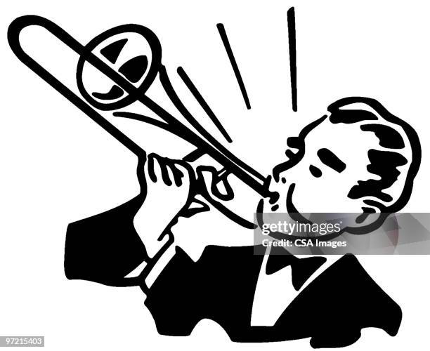 trombonist - brass stock illustrations