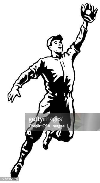 outfielder - catching stock illustrations