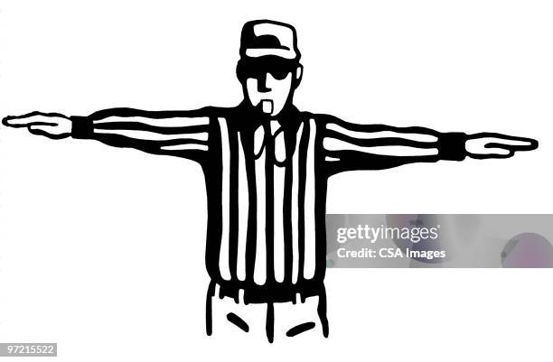referee - referee blowing whistle stock illustrations