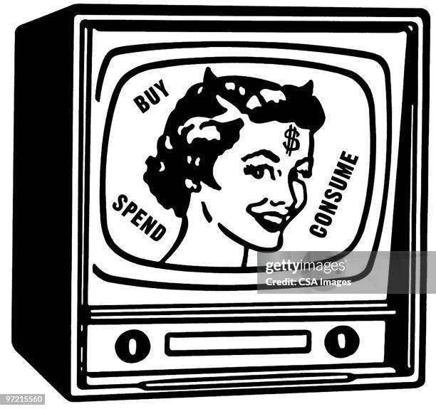 stockillustraties, clipart, cartoons en iconen met television - home shopping