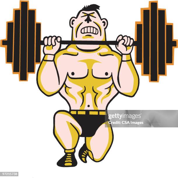 weightlifter - workout struggle stock illustrations