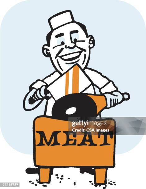 meat - butcher block stock illustrations