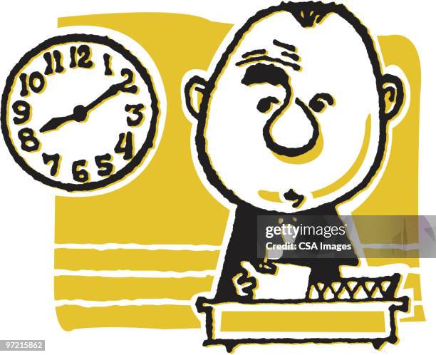 Bored Clock Bored At Work Illustration Photos and Premium High Res Pictures - Getty ...