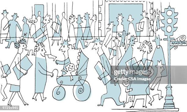 crowd of people - heavy stock illustrations