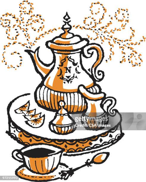 tea - saucer stock illustrations