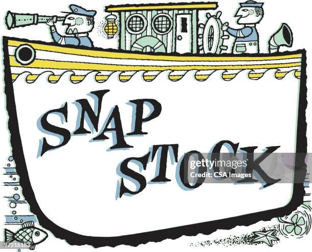 stockillustraties, clipart, cartoons en iconen met snapstock boat - sleepboot