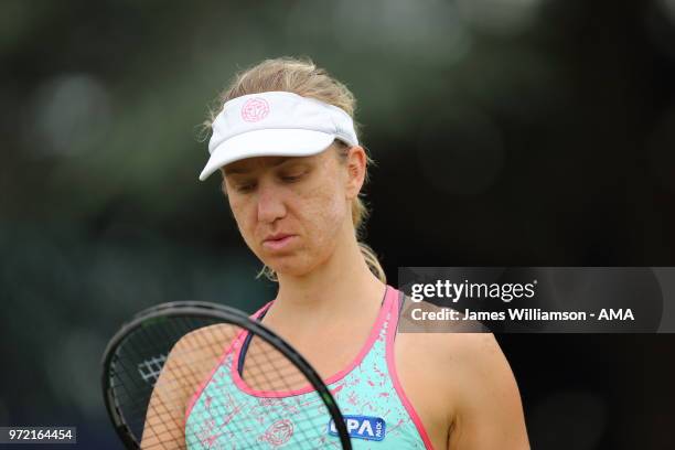 Mona Barthel of Germany during Day 4 of the Nature Valley open at Nottingham Tennis Centre on June 12, 2018 in Nottingham, England.