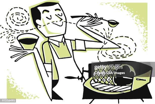 barbecue - meal prep stock illustrations