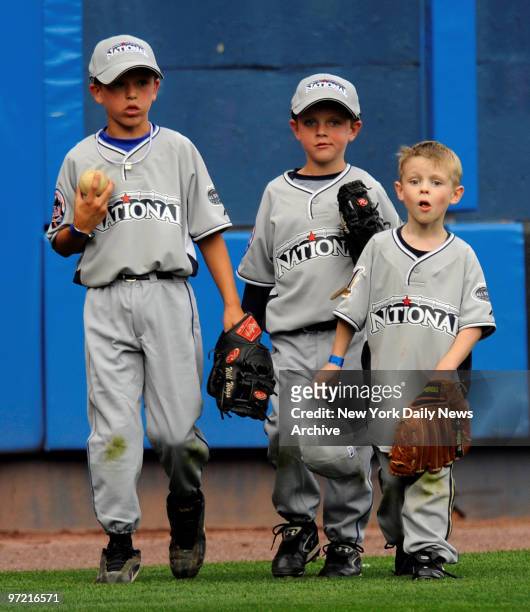 All Star Game at Yankee Stadium., Home Run Derby Night., Mets Billy Wagner's sons Will Jeremy and Brewers Ben Sheets son Seaver,6 play in the...
