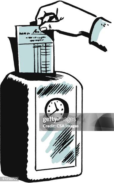 time clock - lochkarte stock-grafiken, -clipart, -cartoons und -symbole