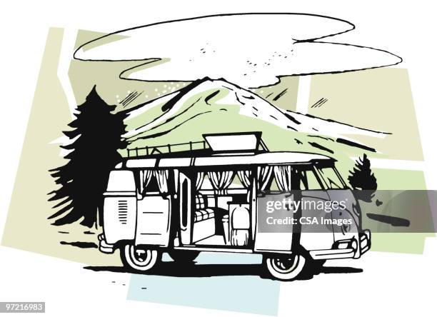 camper - caravan stock illustrations