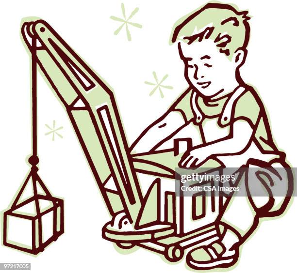 crane - boys toys stock illustrations