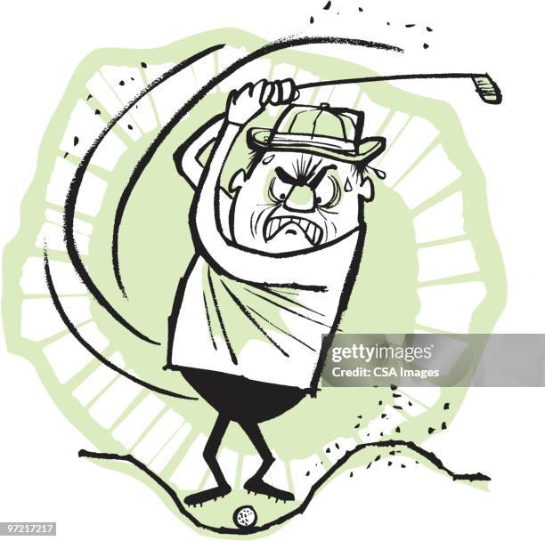 golf - stressed driver stock illustrations