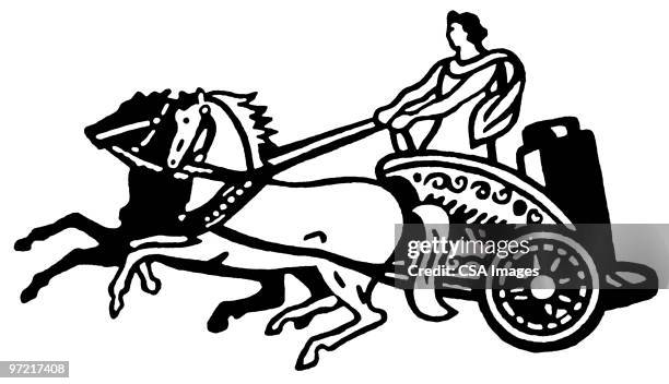 chariot - classical style stock illustrations