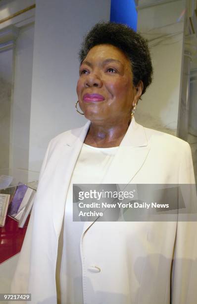 Maya Angelou look-alike is on display at the new Madame Tussaud's wax museum in Times Square.
