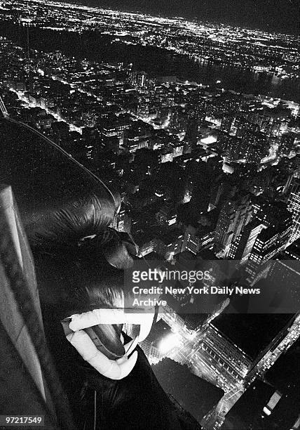 50th Anniversery of movie "King Kong" A 3,000-pound, 84-foot-high King Kong regained his perch atop the Empire State Building, where his monster...