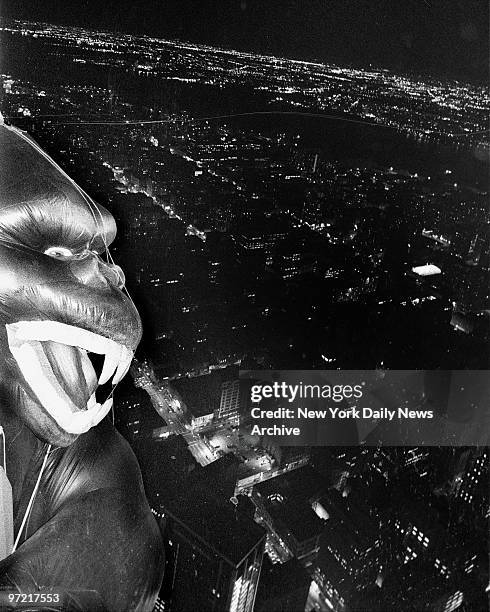 50th Anniversery of movie "King Kong" A 3,000-pound, 84-foot-high King Kong regained his perch atop the Empire State Building, where his monster...