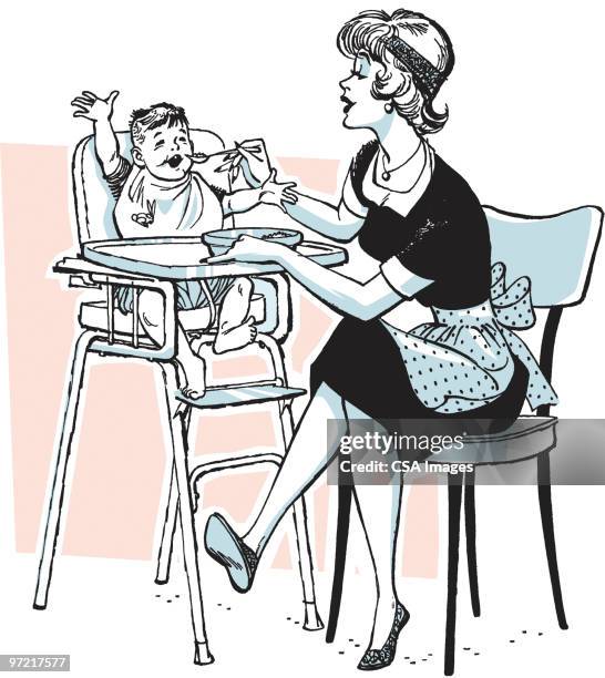 feeding - stereotypically working class stock illustrations