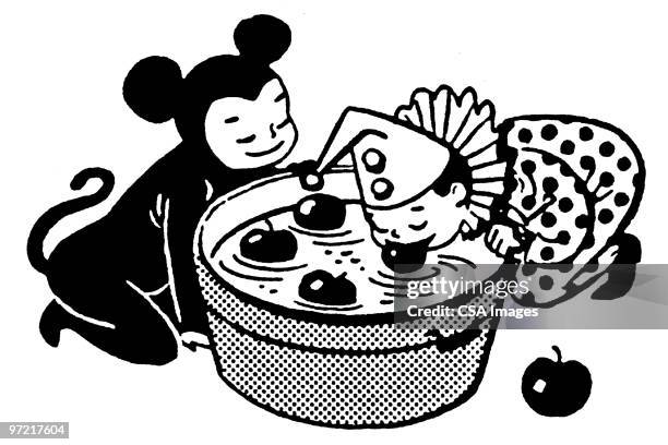 halloween - two apples stock illustrations