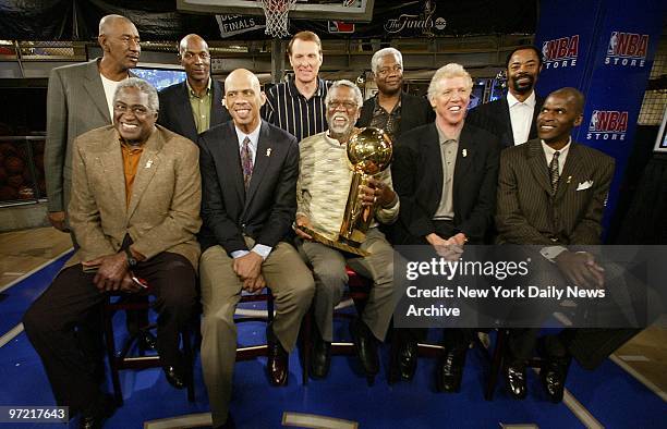 Dream team of basketball greats makes the starting lineup at the NBA Store on Fifth Ave. On hand are Willis Reed; Kareem Abdul-Jabbar; Bill Russell;...