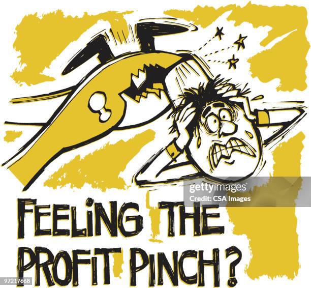 feeling the profit pinch - sweat stock illustrations