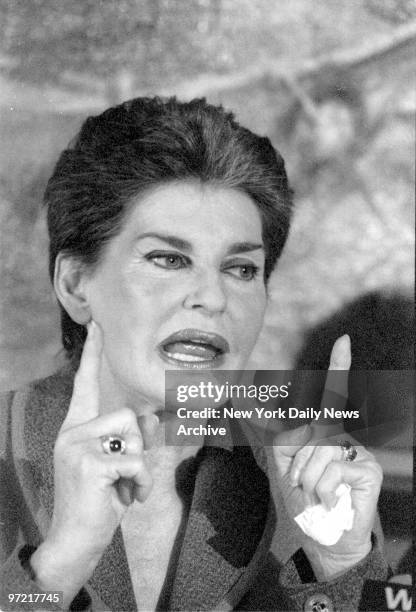 UNITED STATES 9/19/91 LEONA HELMSLEY AT PRESS CONFERENCE AT PARK LANE.,