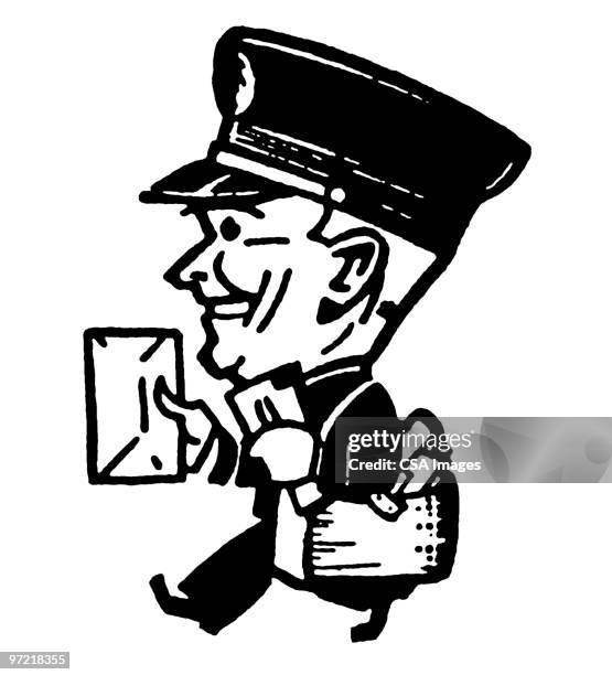 postman - note message stock illustrations