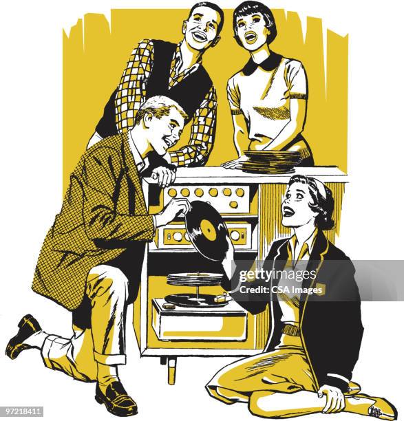 turntable - deck stock illustrations