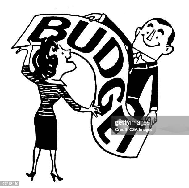budget - couple bills stock illustrations