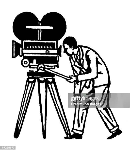 movie camera - film director stock illustrations