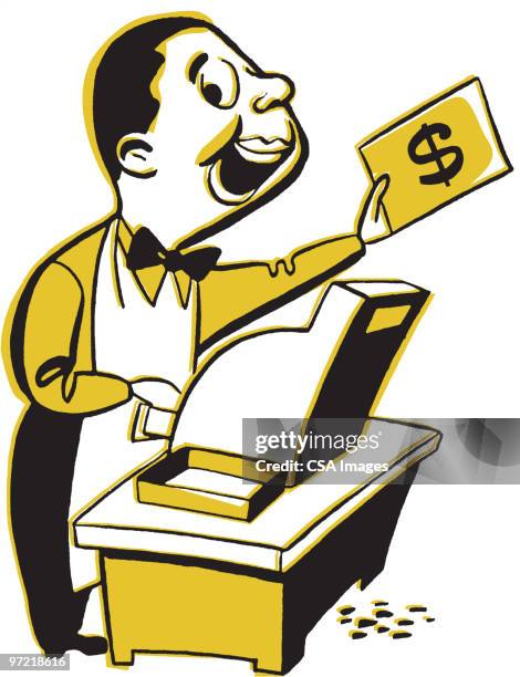 cashier - money manager stock illustrations