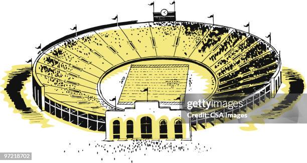 stadium - empty stadium stock illustrations