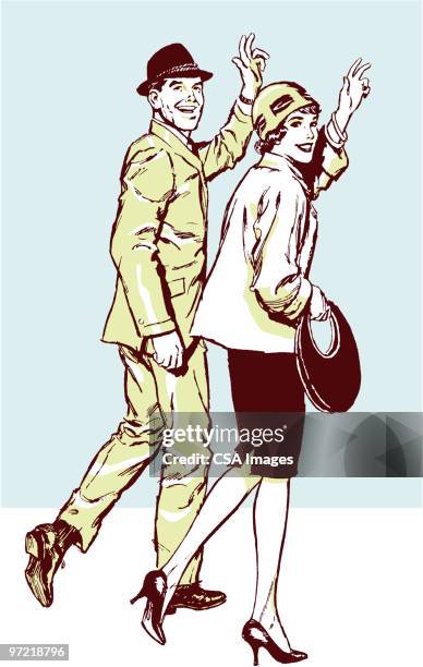 couple - couple separate stock illustrations