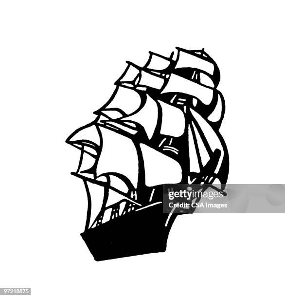 ship - ship sails stock illustrations