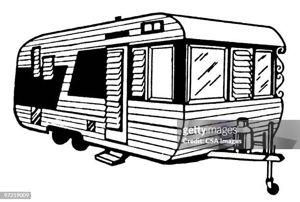 camping trailer - caravan stock illustrations