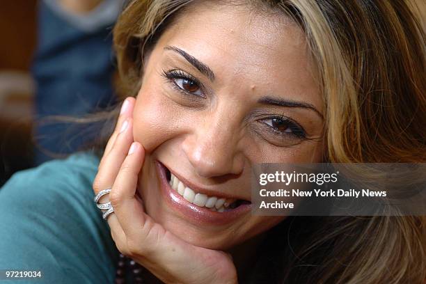 Actress Callie Thorne, who plays firefighter's widow Sheila Keefe on the FX cable channel's red-hot firehouse drama "Rescue Me," relaxes at her home...