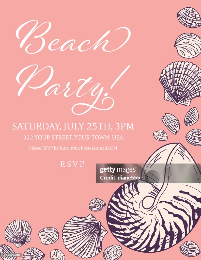 Seashell Invitation Template