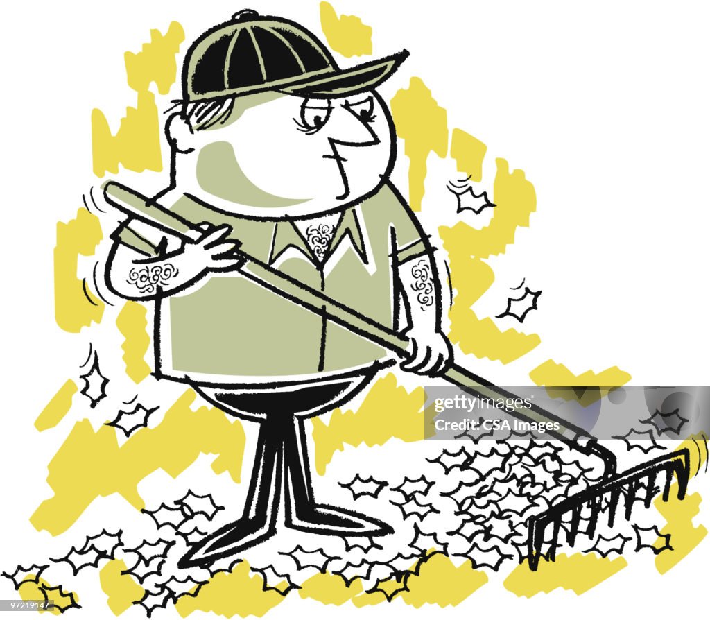 Man Raking Svg Raking High-Res Vector Graphic - Getty Images