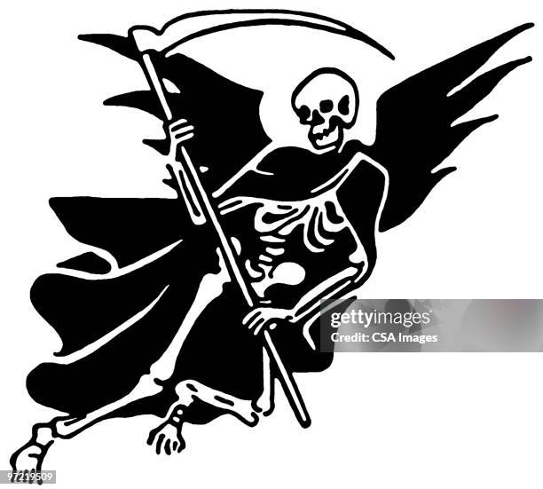 angel of death - grim reaper stock illustrations