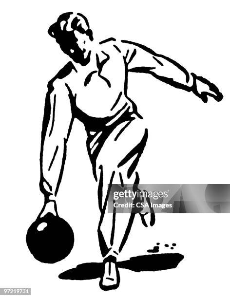 bowling - man bowling stock illustrations
