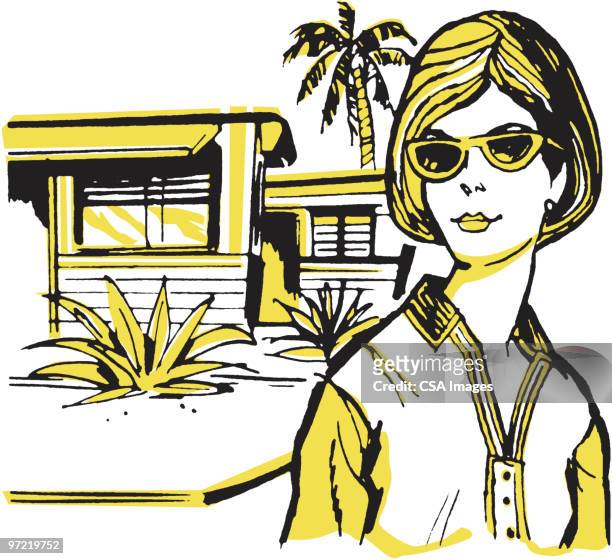 house - sunglasses woman stock illustrations
