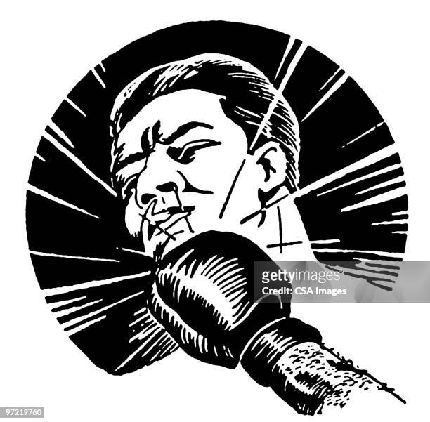 boxing - men fighting drawing stock illustrations