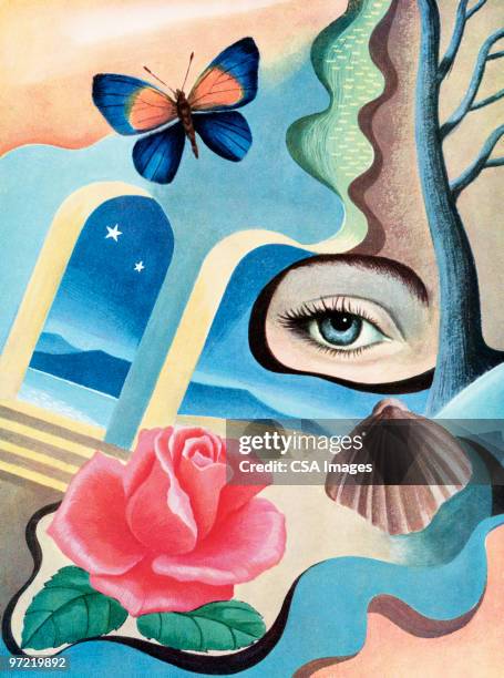 stockillustraties, clipart, cartoons en iconen met dreamface - dreaming