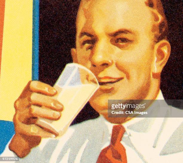 man with a drink - milk stock illustrations