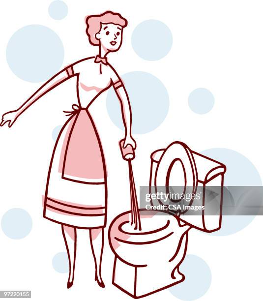 cleaning - stereotypically working class stock illustrations