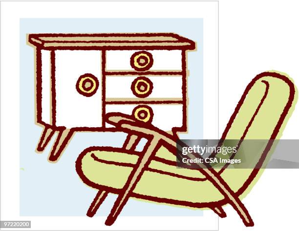 furniture - chest of drawers stock illustrations